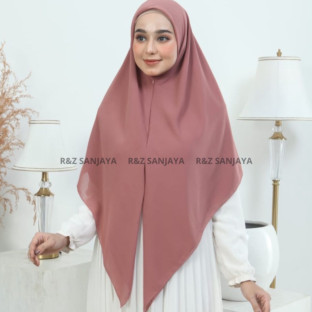 Bagus Dipakai.. Hijab Instan Segitiga Zipper Resleting Ceruty Babydoll Premium  /Hijab Segiempat Jum