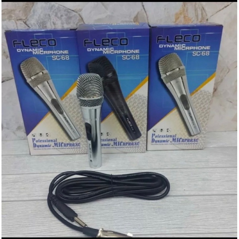 Fleco SC-68 Microphone Kabel Dynamic Body Mewah/MIC KARAOKE