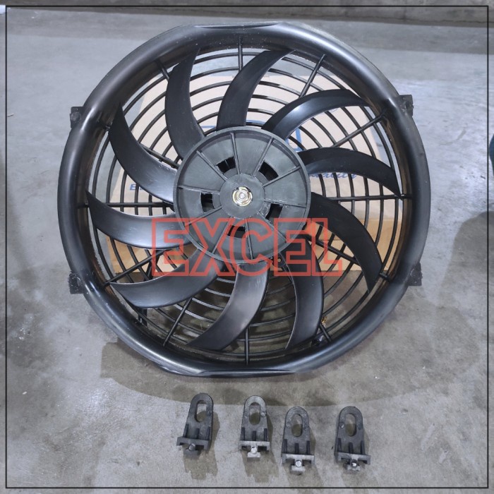Ready Stok Extra Fan Kipas Radiator Ac Mobil 12V 80W 10Inch Universal Kode 346
