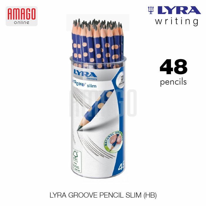 

PENSIL - LYRA GROOVE PENCIL SLIM (HB) - BLACK - 48 PCS - 1763480