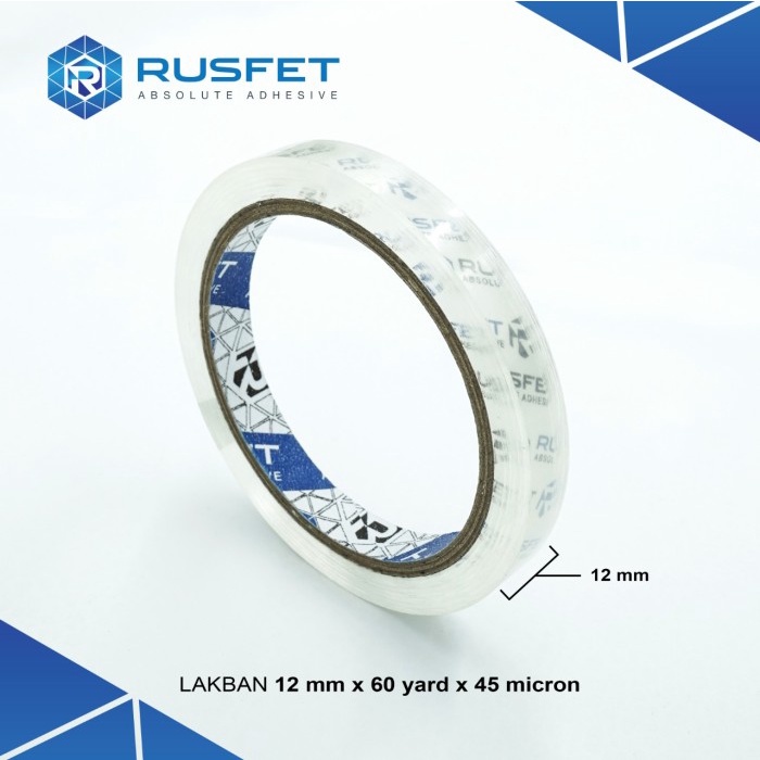 

✨Sale Promoooo !!! Opp Lakban Rusfet 12 Mm / 1/2 Inch / Warna Bening Bisa Sameday