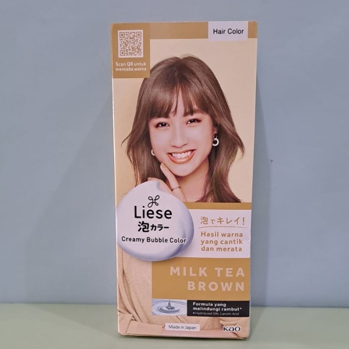 LIESE creamy bubble hair color pewarna rambut natural milk tea brown