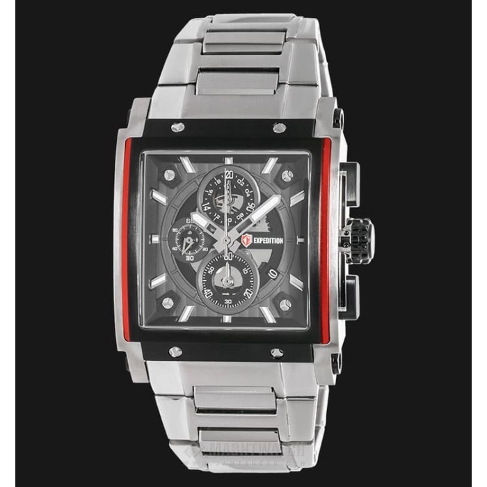 ✅Sale Jam Tangan Expedition Pria E6731 / 6731 Original - Silver Black Berkualitas