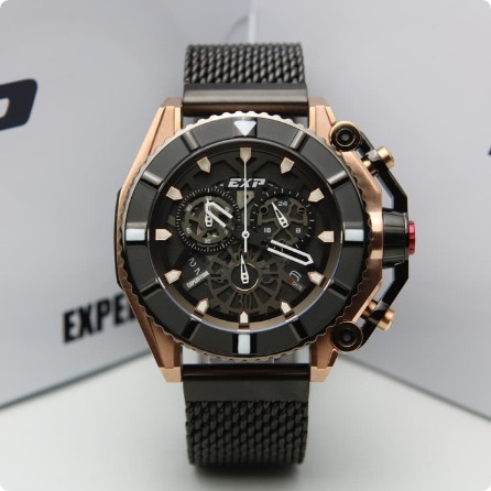 ✅Ori Expedition Exp 3009 / E3009 - Jam Tangan Pria Original -Black Rosegold Berkualitas