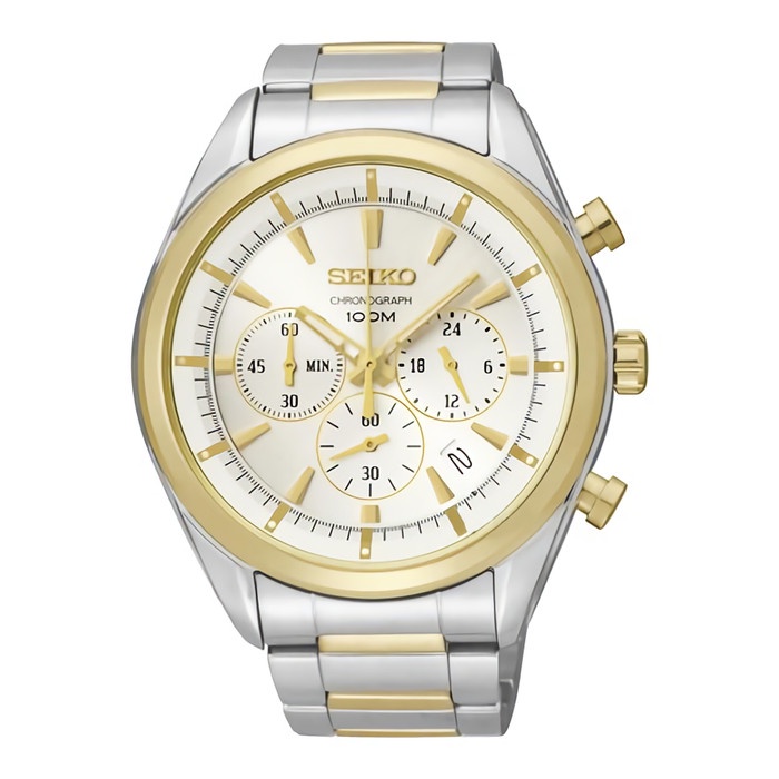 ✅Ori Seiko Chronograph Ssb090P1 Dual Tone Sports 100M - Jam Tangan Pria Limited