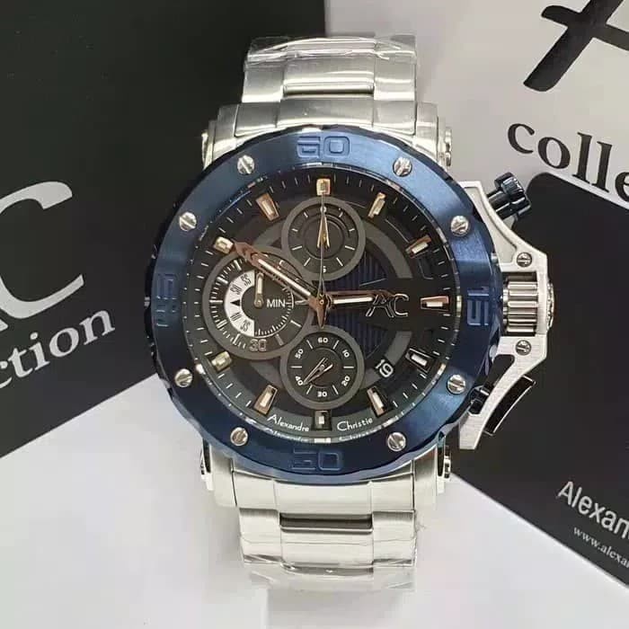 ✅Sale Alexandre Christie 9205Mc / Ac 9205 Mc /Ac9205 Bluesilver Stainlesteel Terbatas