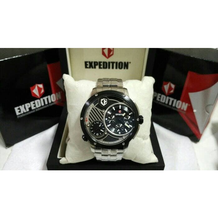 ✅Ori Jam Tangan Jam Tangan Expedition E6736 Silver Black. Garansi Resmi Bisa Sameday