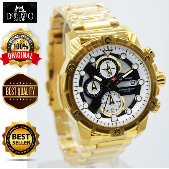 ✅Ready Jam Tangan Pria Original Chronoforce 5270 Gold Diskon
