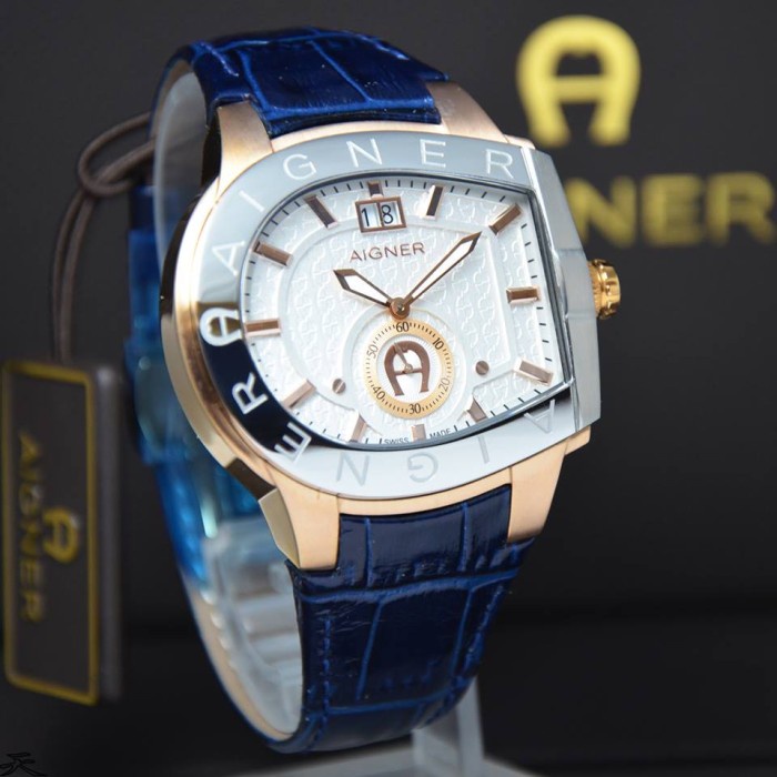 ✅Ori Aigner A15118 Grosseto - Jam Tangan Pria Kulit Original Limited