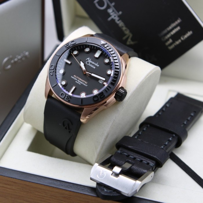 ✅Ori Jam Tangan Pria Otomatis Alexandre Christie Ac3042 Ac 3042 Rosegold Bisa Gojek