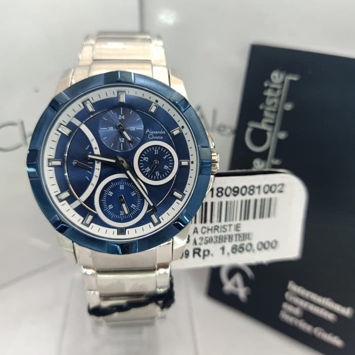 ✅New Alexandre Christie Ac 2503 / Ac 2503Bf Silver Blue OriginalGaransi Bisa Gojek