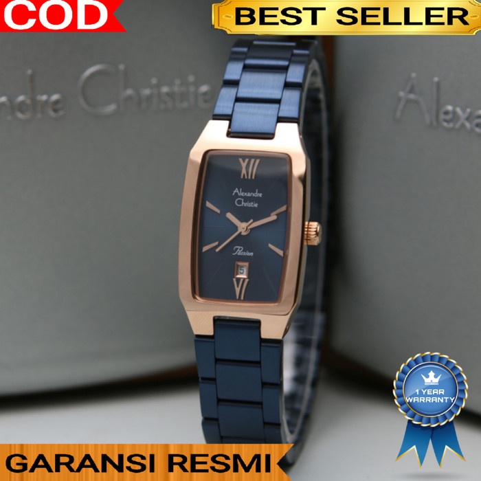 ✅New Alexandre Christie Ac 2455 Blue Rosegold Wanita Original Terbatas