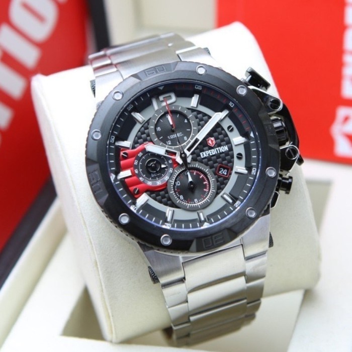 ✅Ready Jam Tangan Pria Expedition E 6751 M Silver Steel Limited