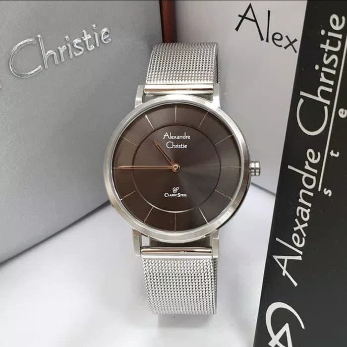 ✅New Alexandre Christie Ac 8586 / Ac 8586Lh Silver Black OriginalGaransi Bisa Sameday