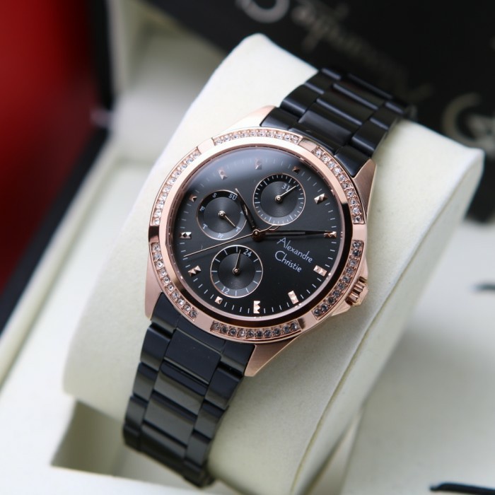 ✅New Alexandre Christie Ac 2902 / Ac 2902Bf Rosegold Black OriginalGaransi Terbatas