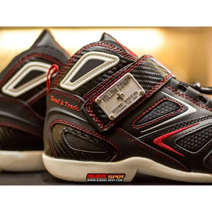 Riding Shoes Yellow Corn Ys-001 Black Red / Sepatu Yellowcorn