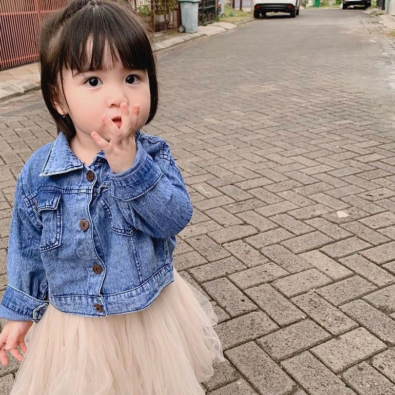 [P✇60%T Jaket Jeans Anak Perempuan 1 - 6 tahun / Jaket Levis Anak Cewek N-63