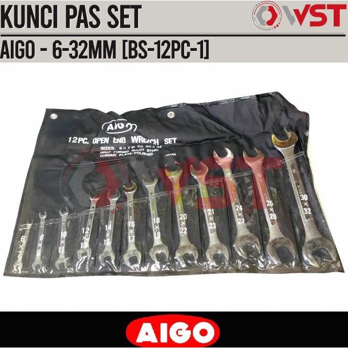 Aigo Kunci Pas Set 6-32mm 12pcs MADE IN JAPAN / Kunci Pas 6-32 mm