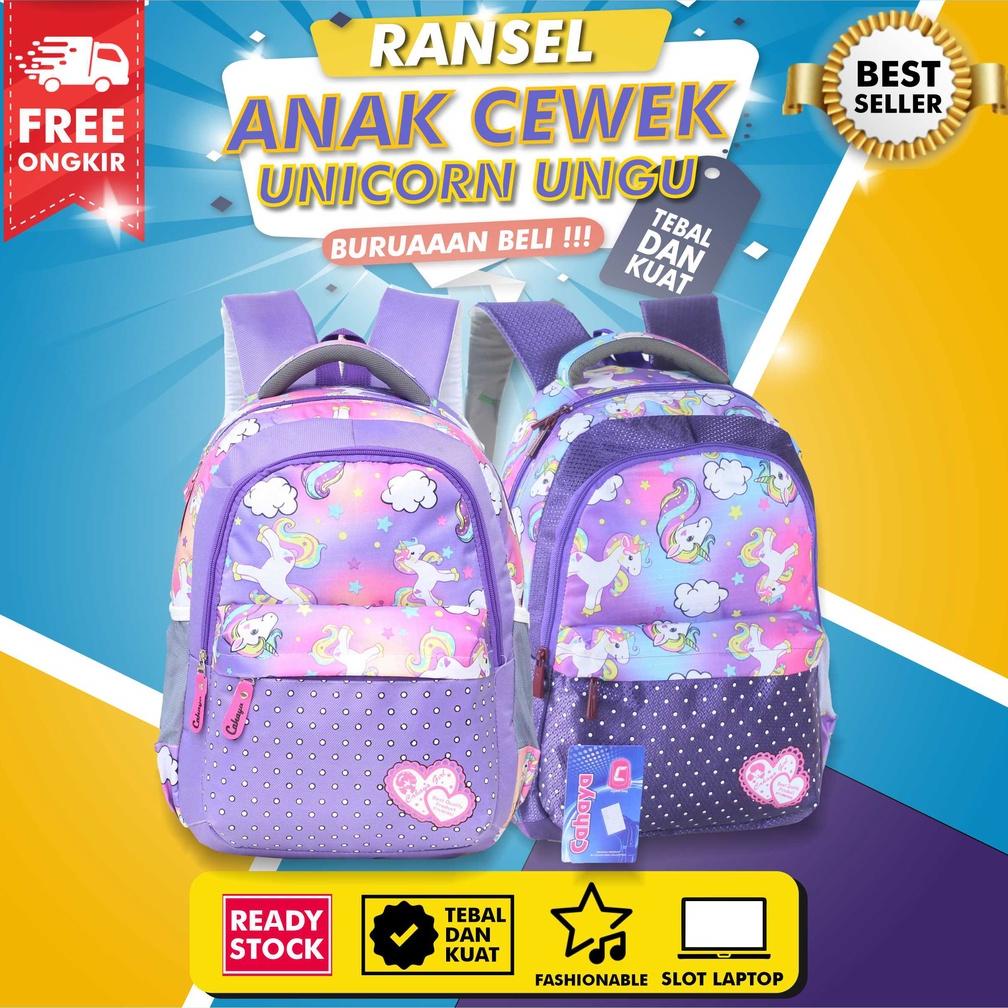 Model baru - Jual Ransel Anak Perempuan TK SD Tas Gendong Cewek Cantik Gambar Little Pony Backpack M