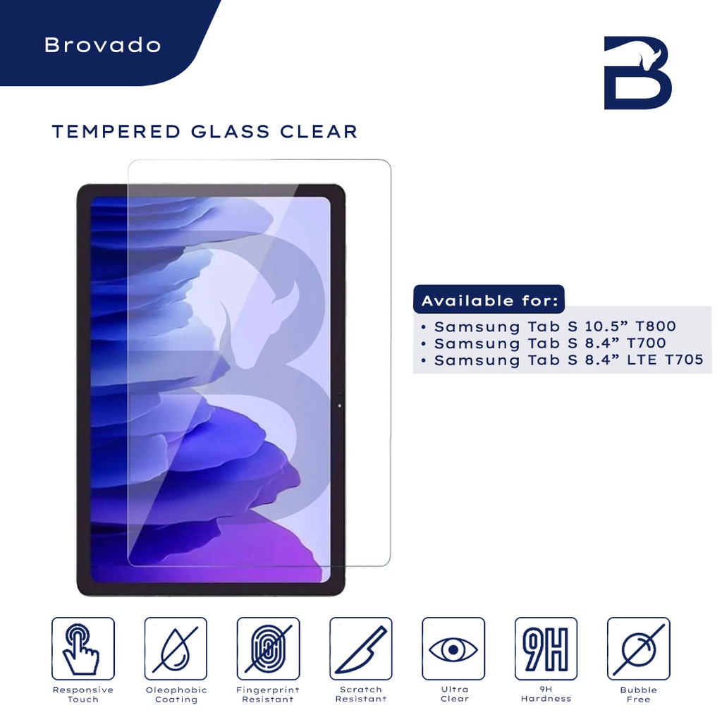 Tempered Glass Clear Samsung Tab S T700 T705 T800 Anti Gores Premium High Quality