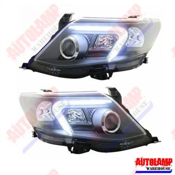 HEADLAMP - TOYOTA FORTUNER 2011-2015 - BLACK - LIGHTBAR