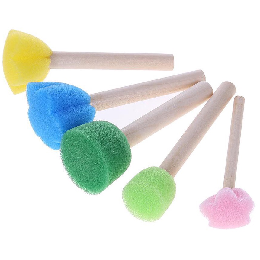 

[W14✪] Sponge Flower Shape Kid Paint Spons Brush Lukis isi 5..