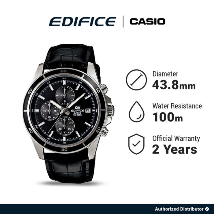 [READY INSTANT] Casio Edifice Jam Tangan Pria Edifice EFR-526L-1AVUDF Analog Water Resistance Black