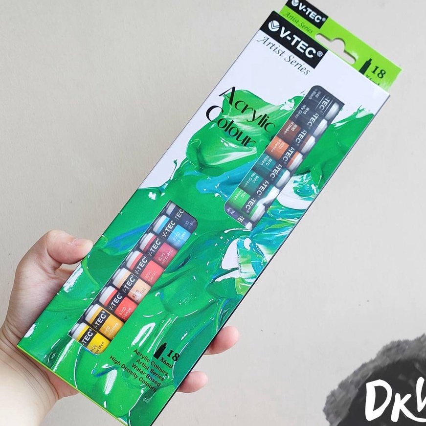 

(A43➛] V-TEC Acrylic Colour / Cat Akrilik 6ml / 12ml tube 12 / 18 Colors warna per Set VTEC..!