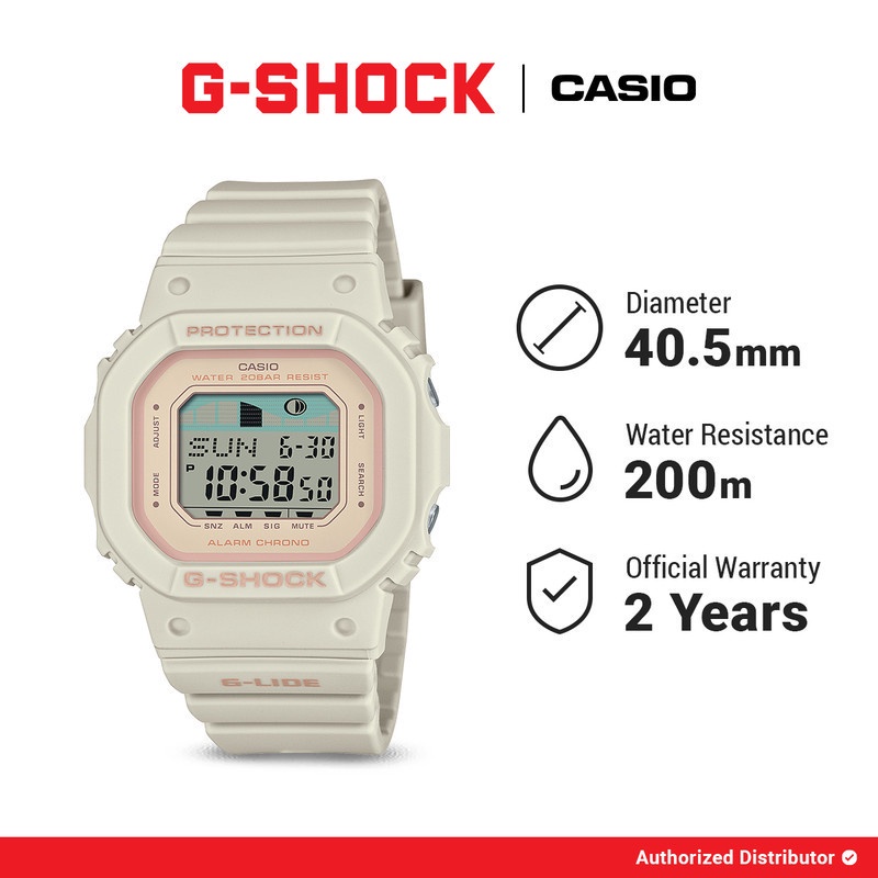 [READY INSTANT] G-Shock Jam Tangan Wanita G-Shock GLX-S5600-7DR Original Digital White