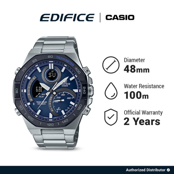 [READY INSTANT] Casio Jam Tangan Pria Edifice Original ECB-950DB-2ADF Analog Digital