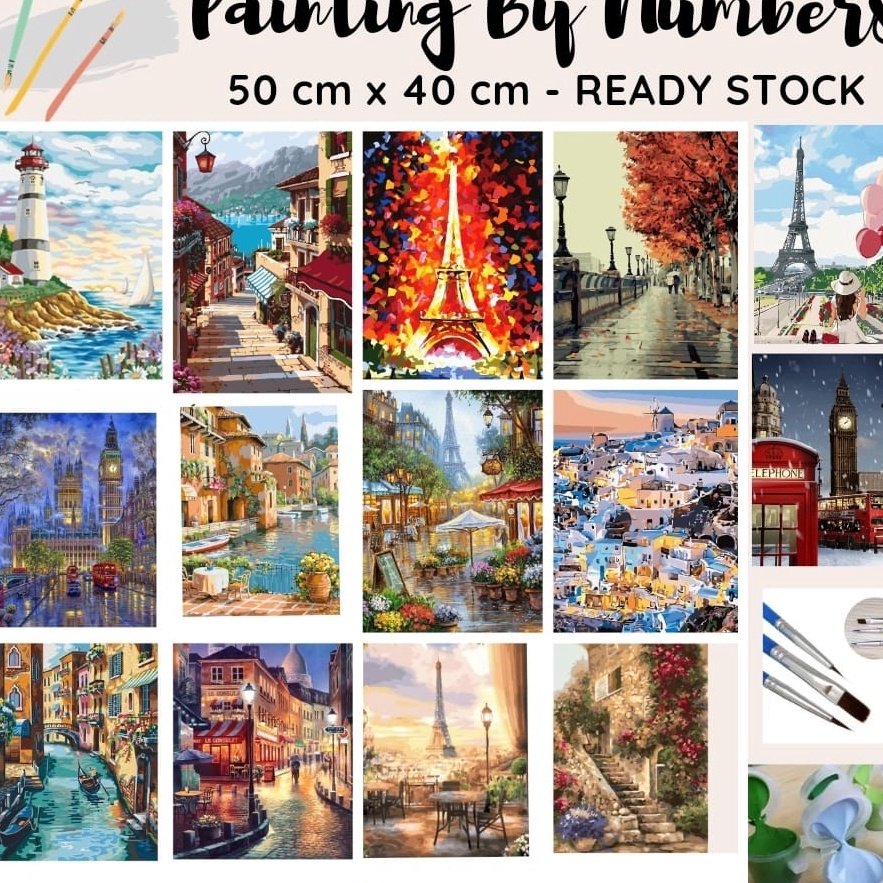 

[G92❦) Paint By Number 50x40cm PAINTING BY NUMBER DIY.!!