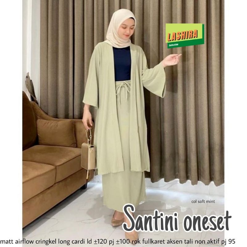 SANTINI ONE SET/ SETELAN TUNIK MIDI POLOS ORI LASHIRA