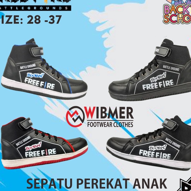 (J6.A❣] SEPATU PEREKAT FREE FIRE ANAK / SEPATU KRETEKAN FREE FIRE ANAK TK / SEPATU BOOT TK / SEPATU 