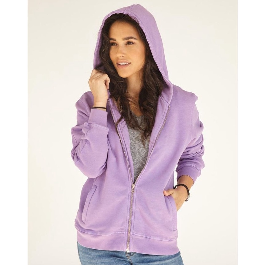 (A56♫> JAKET ZIPPER RESLETING POLOS WARNA UNGU MUDA/LILAC WANITA DAN PRIA BAHAN FLEECE✪.