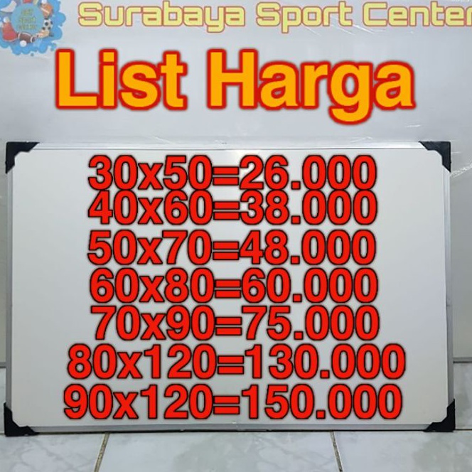 

[A34-☞) Papan Tulis Gantung 2 Sisi / White Board / Papan Tulis Kapur 7 Ukuran➸.