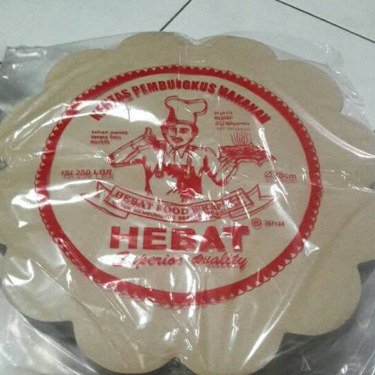 [Y47-☀] Hebat OB/Kertas nasi bulat BESAR diameter 28cm/kertas nasi bunga BESAR  isi 250lembar/alas t