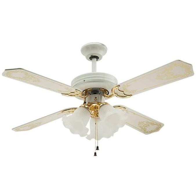 Uchida Ceiling Fan 42 Inch Putih 3 Lampu Cf125 Kipas Angin Plafon Kayu
