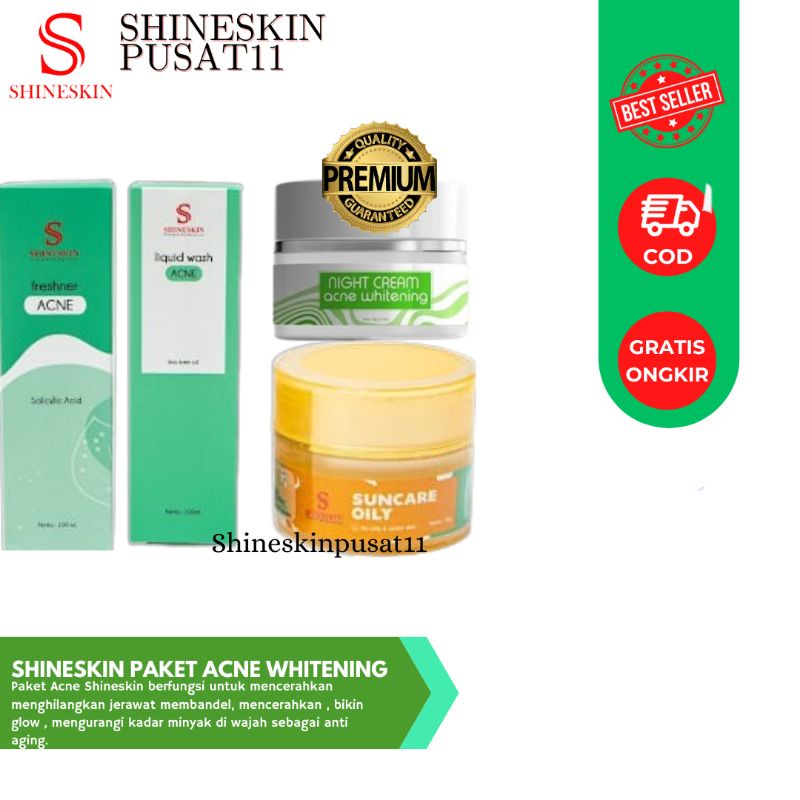 Shineskin Paket acne whitening isi 4 / Perawatan Acne / Paket Acne Shineskin Original