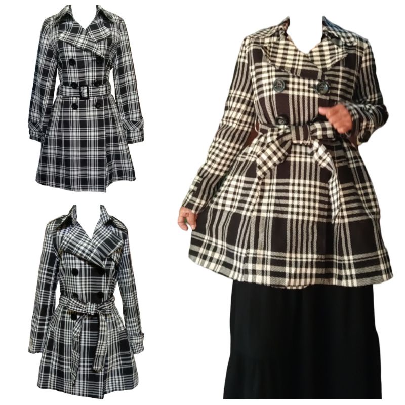 coat motif kotak kotak, tartan