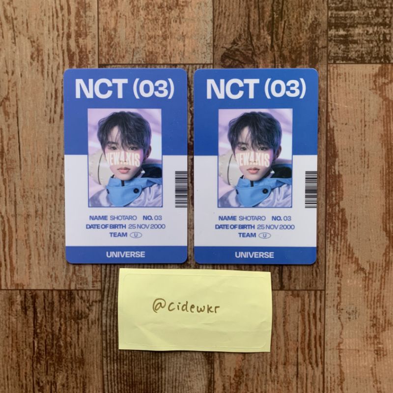 PC PHOTOCARD SHOTARO ID CARD UNIVERSE