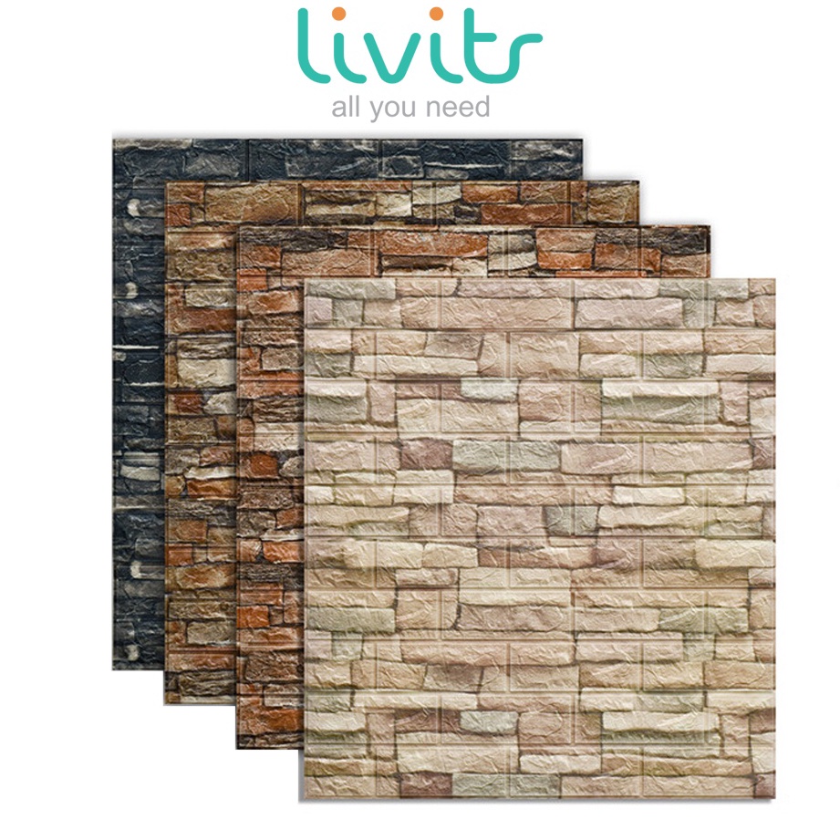 Laris WALLPAPER BATA BATU ALAM | 3D XPE FOAM WALLPAPER MOTIF BATU | 3D WALL STICKER | STIKER WALLPAP