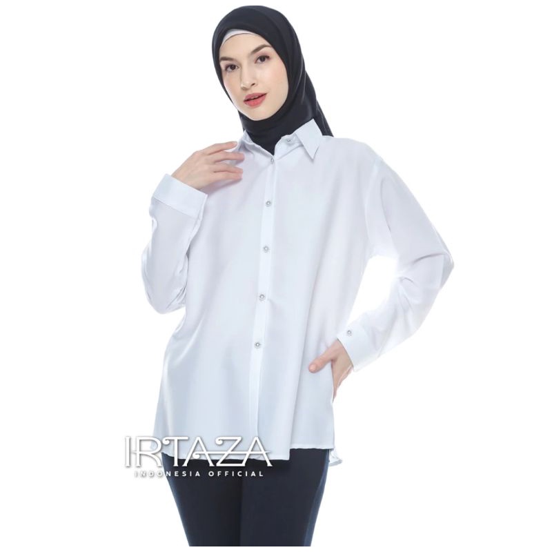 TWILY SHIRT KEMEJA WANITA POLOS PUTIH BERSIH ORIGINAL BAHAN RAYON