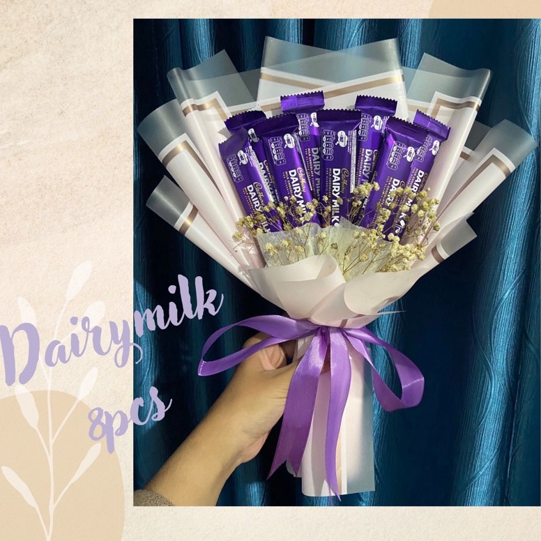 

GDDQ1973 Buket cokelat // dairy milk 30gr // silverqueen // cadbury // buket bunga // buket snack