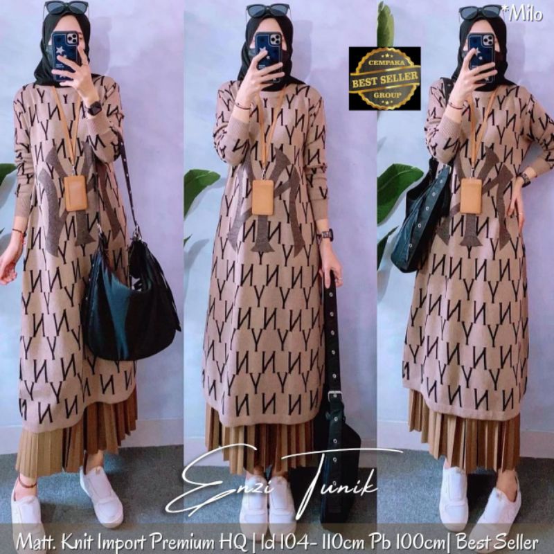 ENZI TUNIK / MIDI RAJUT IMPORT PREMIUM ORI CEMPAKA