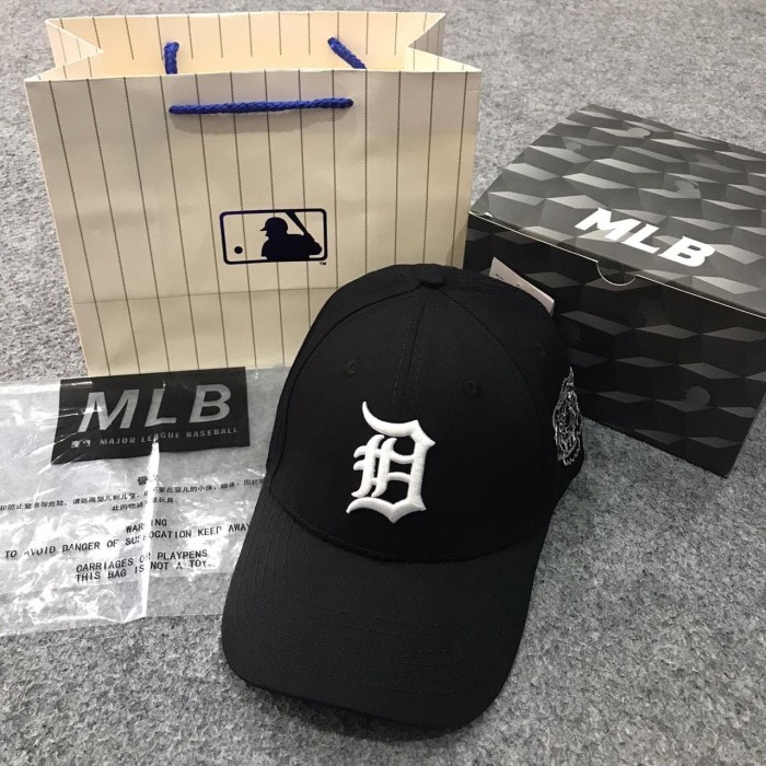 TOPI MLB ORIGINAL IMPORT - DETROIT SIDE TIGER BLACK LOGO WHITE