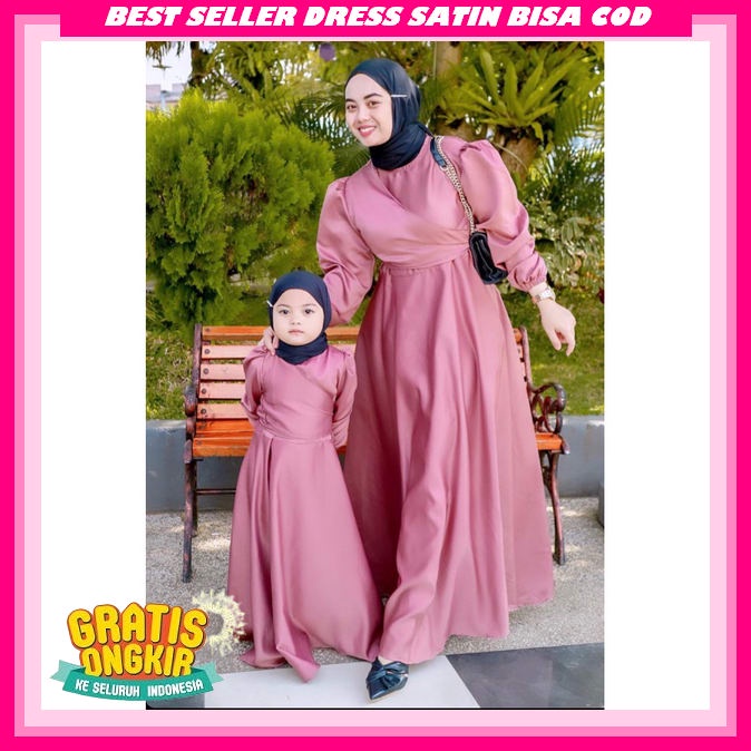Dress Pesta Wanita Elegan Party Dres Import Satin Gahun Longdress Baju Kondangan Wanita Kekinian Par