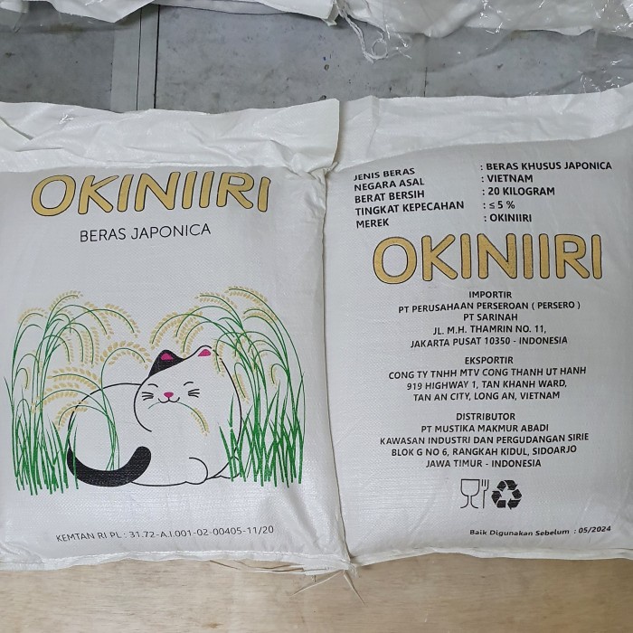 

Beras Okiniiri 20 kg Japonica