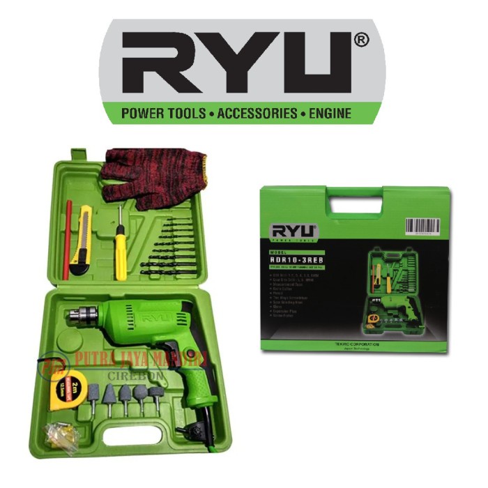 Mesin Bor Set Listrik Tangan Ryu Tekiro 10mm RDR10_3RED Original Ryu best deal