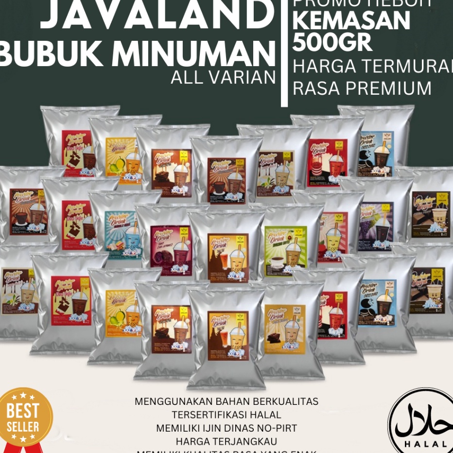 

DLLQ3989 TERMURAH Javaland Mix Bubuk Minuman Boba Kekinian Aneka Rasa 500gr