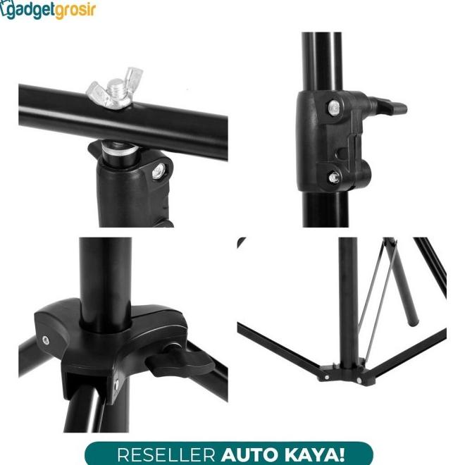 T Shape Tiang Stand Tripod Backdrop Background Foto Green Screen +Clip